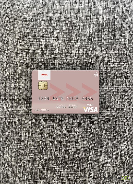 Mozambique Banco Moza carte de débit visa photolook , avant